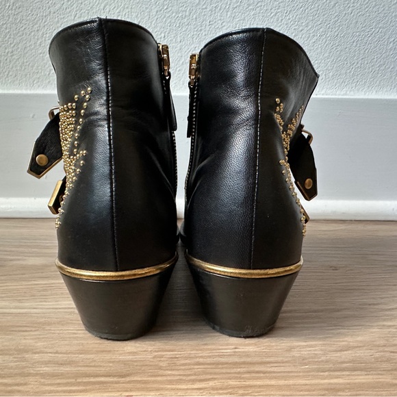 *AUTHENTIC* CHLOÉ - Susanna short boot - black gold - women’s 35.5 - Picture 13 of 15